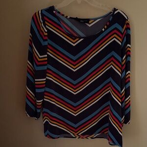 Peach Love California Vibrant Chevron Blouse